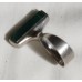 STERLING VTG. RING W, MALACHITE ELONGATED STONE S-7.5 WT 10.9 GRAMS