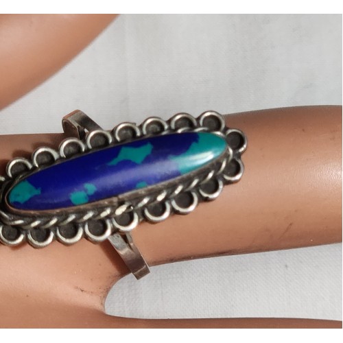 STERLING TURQUOISE MEXICAN STONE S-8 WT, 3.2 GRAMS