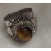 STERLING RING WITH NATURAL TIGEREYE STONE BEZEL SET S-8